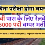 That image we show one railway background image and write information is 10th Pass Railway Recruitment 2024. 500 post ke liye bharti.